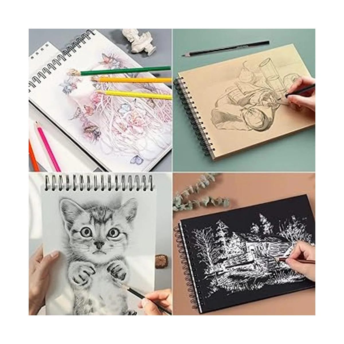 Kit de dibujo 78 lápices de grafito de acuarela de color_5