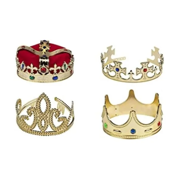 Corona dorada Paquete de 4 accesorios de disfraz con_1