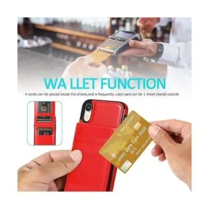 Seabaras Funda tipo cartera para iPhone XR con tarjetero_4