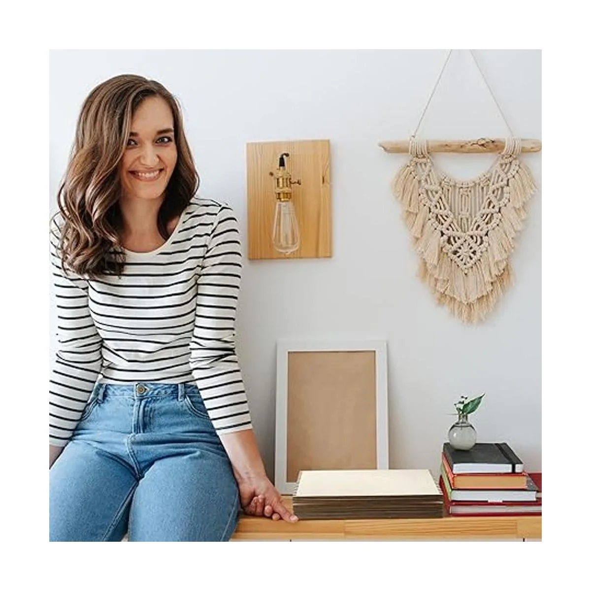 Juego de 18 telares de madera para principiantes con_7