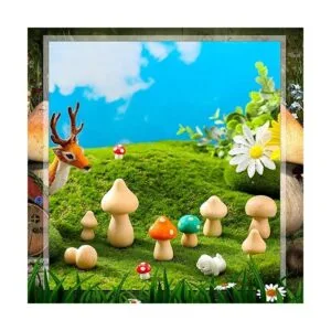 40 piezas de hongos de madera natural sin acabar mini_7