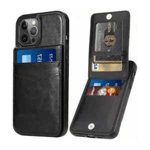 Seabaras Funda tipo cartera para iPhone 13 con tarjetero_1