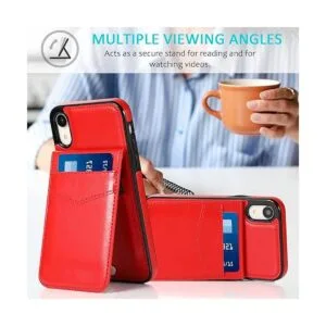Seabaras Funda tipo cartera para iPhone XR con tarjetero_2