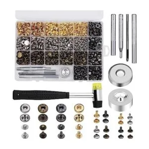Yizzvb Kit de 320 remaches de cuero 60 sujetadores de_1