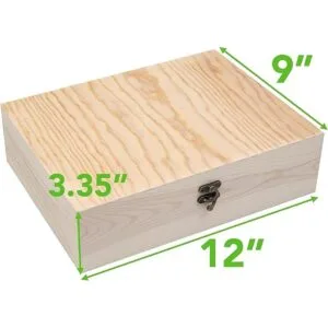VIKOS Products Caja de madera sin terminar con tapa con_4