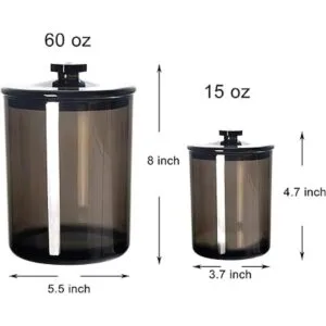 Youngever Tarro de boticario de plástico negro 1 juego de_2