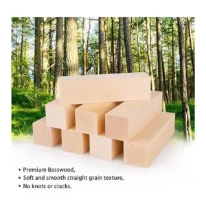 Paquete de 8 bloques de tallado de tilo de 6 x 1.5 x 1.5_3