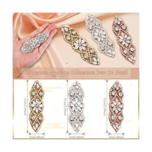 8 apliques de diamantes de imitación termoadhesivos con_2