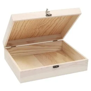 VIKOS Products Caja de madera sin terminar con tapa con_2