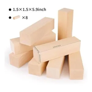 Paquete de 8 bloques de tallado de tilo de 6 x 1.5 x 1.5_2