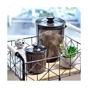 Youngever Tarro de boticario de plástico negro 1 juego de_4