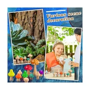 40 piezas de hongos de madera natural sin acabar mini_6