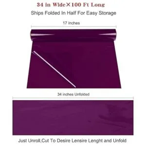 Giiffu Rollo de celofán morado 34 pulgadas de ancho x 100_2