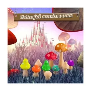 40 piezas de hongos de madera natural sin acabar mini_5