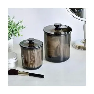 Youngever Tarro de boticario de plástico negro 1 juego de_3