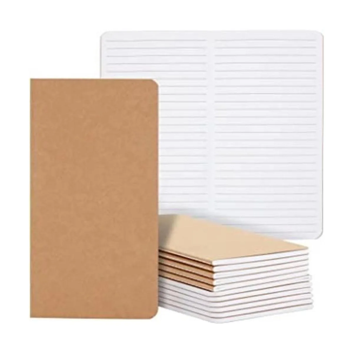 Paquete de 12 cuadernos de papel Kraft diarios forrados_1