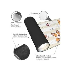 Linda alfombrilla de mouse con borde cosido XL grande_3