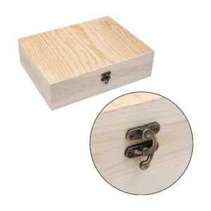 VIKOS Products Caja de madera sin terminar con tapa con_3