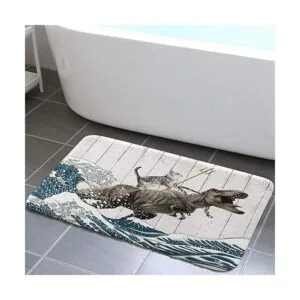 Alfombra de baño divertida para gatos diseño de_3