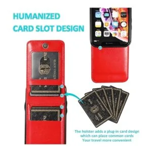 Seabaras Funda tipo cartera para iPhone XR con tarjetero_3