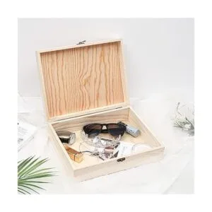 VIKOS Products Caja de madera sin terminar con tapa con_5