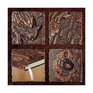 Diario de dragón de cuero en relieve con bolígrafo diario_7