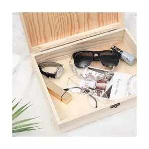 VIKOS Products Caja de madera sin terminar con tapa con_6