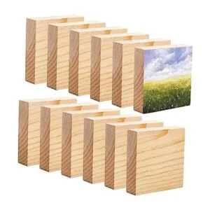 YOUEON Paquete de 12 bloques de madera sin terminar para_1