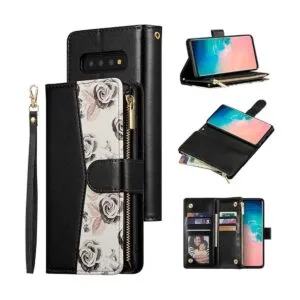 UEEBAI Funda tipo cartera para Samsung Galaxy S10 de piel_1