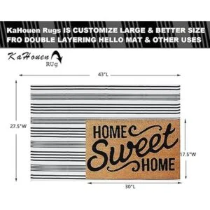 KaHouen Alfombra de rayas blancas y negras para_4