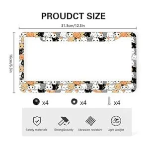 Marcos de matrícula con patrón de gato paquete de 2 2_2