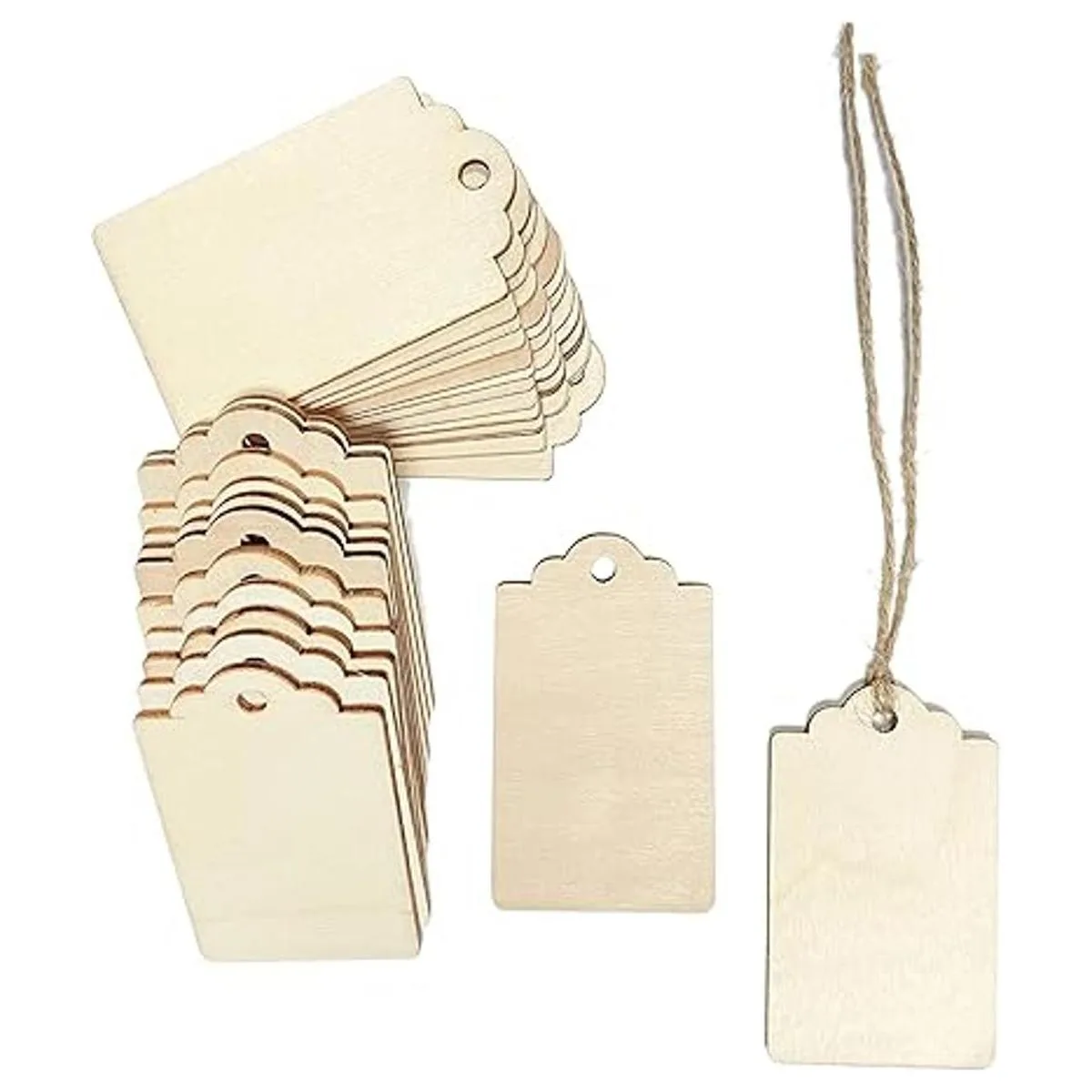 Paquete de 200 etiquetas de madera de 3 pulgadas con_2