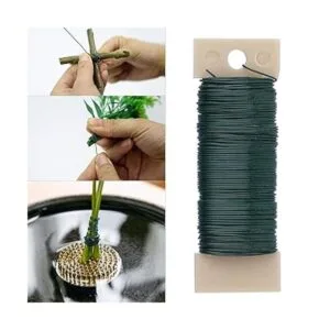 Paquete de 8 alambres de paleta de flores verdes de_7