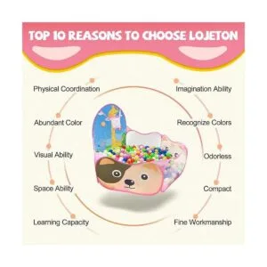LOJETON Tienda de campaña desplegable para niños con aro_4