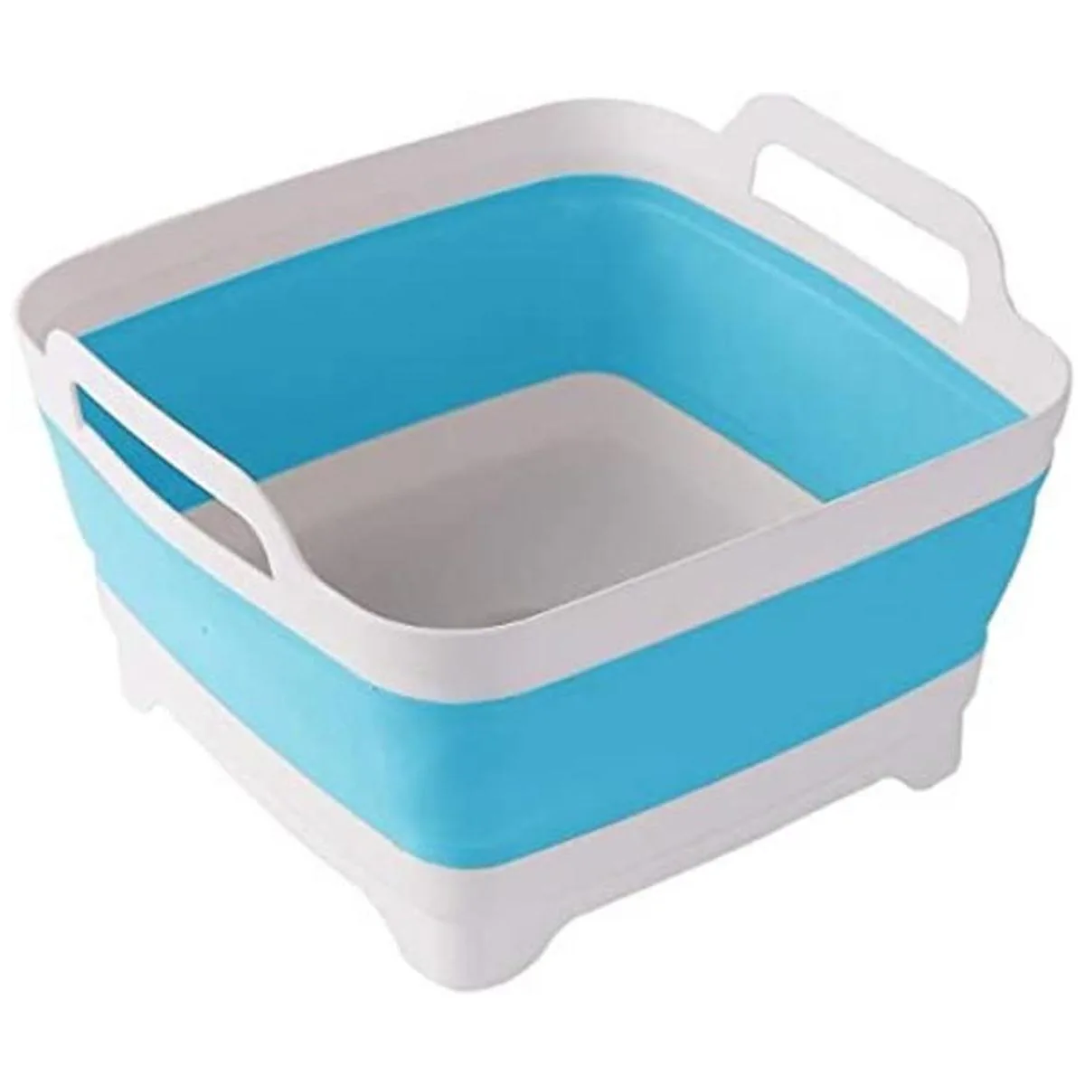 Lavabo plegable con asas de transporte de tapón de drenaje_1