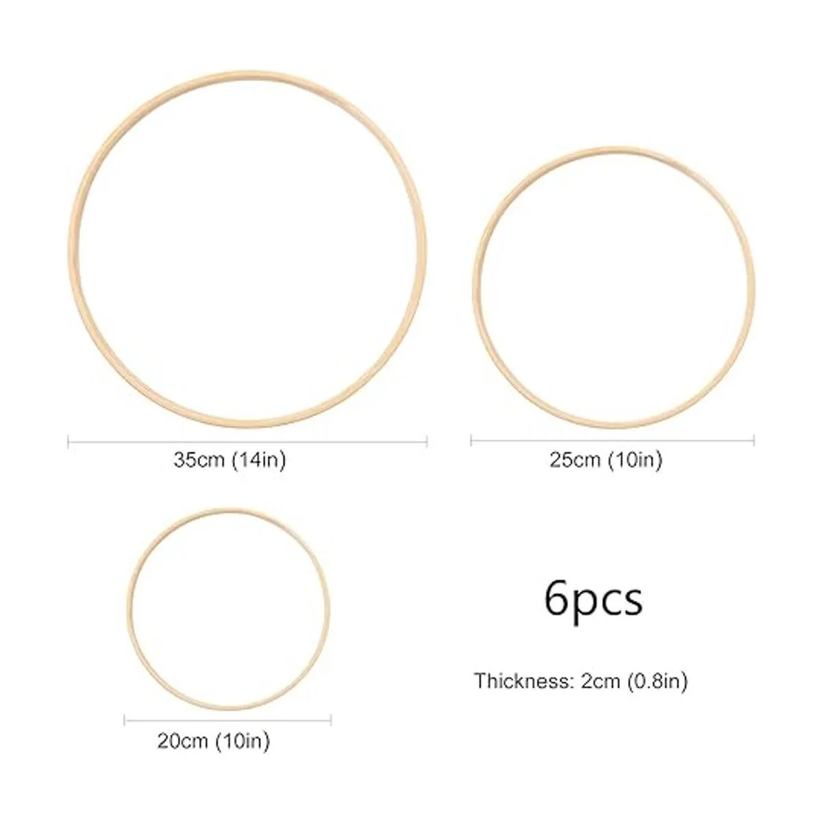 Gukasxi 3 tamaños 8 10 14 pulgadas de madera de bambú_5