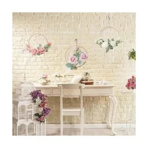 ZABARE 20 Pcs Wooden Hoops for CraftsWooden Bamboo Floral_4