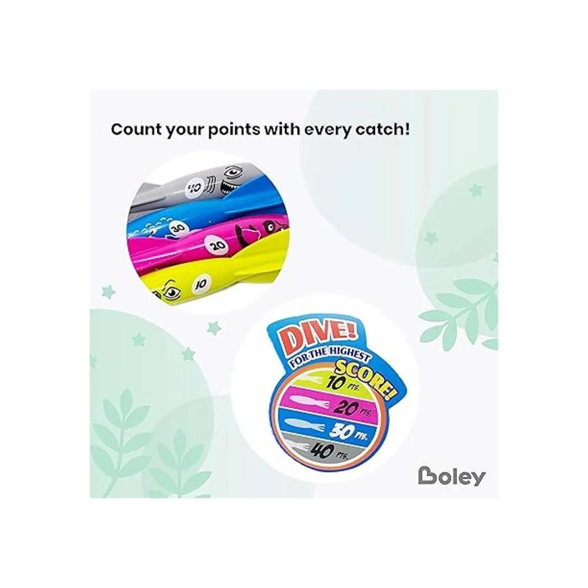 Boley Juguetes de natación de torpedo de buceo paquete de_2