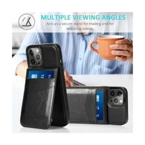 Seabaras Funda tipo cartera para iPhone 13 con tarjetero_2