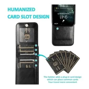 Seabaras Funda tipo cartera para iPhone 13 con tarjetero_4