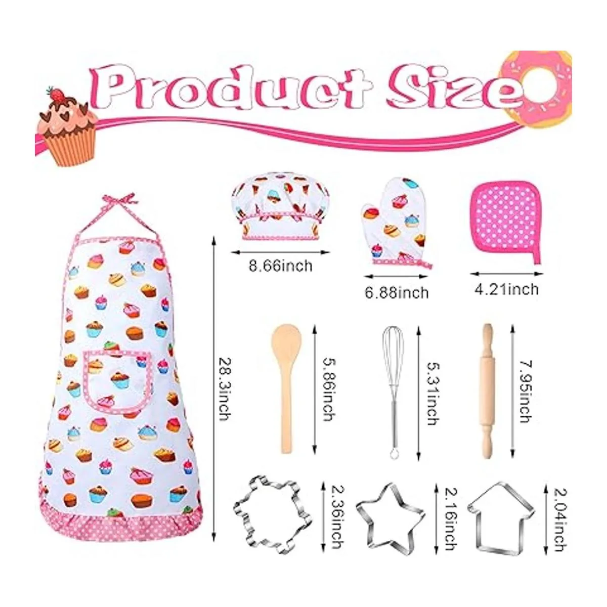 Juego completo de cocina y horneado para niños disfraz de_3