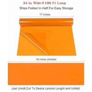 Giiffu Rollo de celofán dorado 34 pulgadas de ancho x 100_2