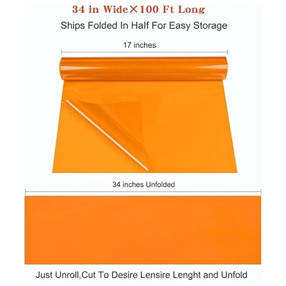 Giiffu Rollo de celofán dorado 34 pulgadas de ancho x 100_2