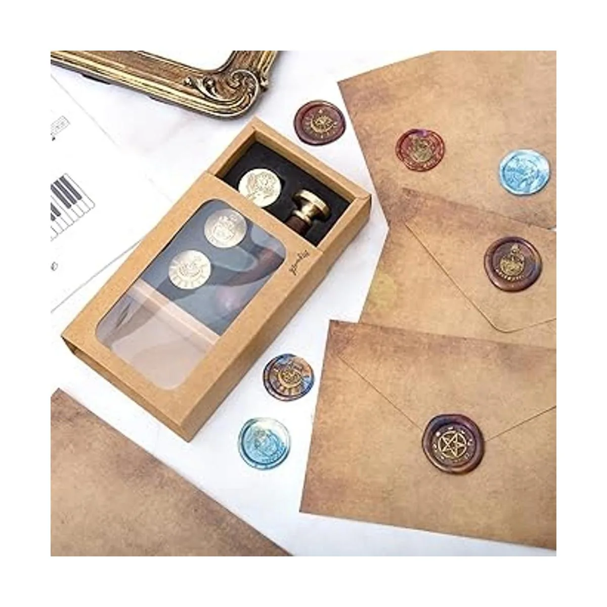 Wiccan Juego de sellos de cera pentagrama pagano de fase_7