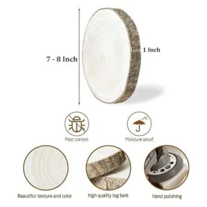 OBTANIM 5 piezas de rebanadas de madera natural de 7 a 8_2