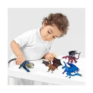 SIENON Figuras de juguete de dragón 4 figuras de dragón_3