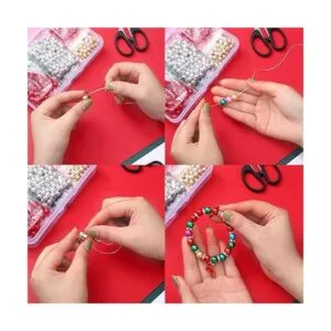 700 cuentas de Navidad para hacer joyas cuentas rojas y_4