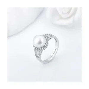 LGSY Anillo redondo de plata de ley 925 con circonita_5