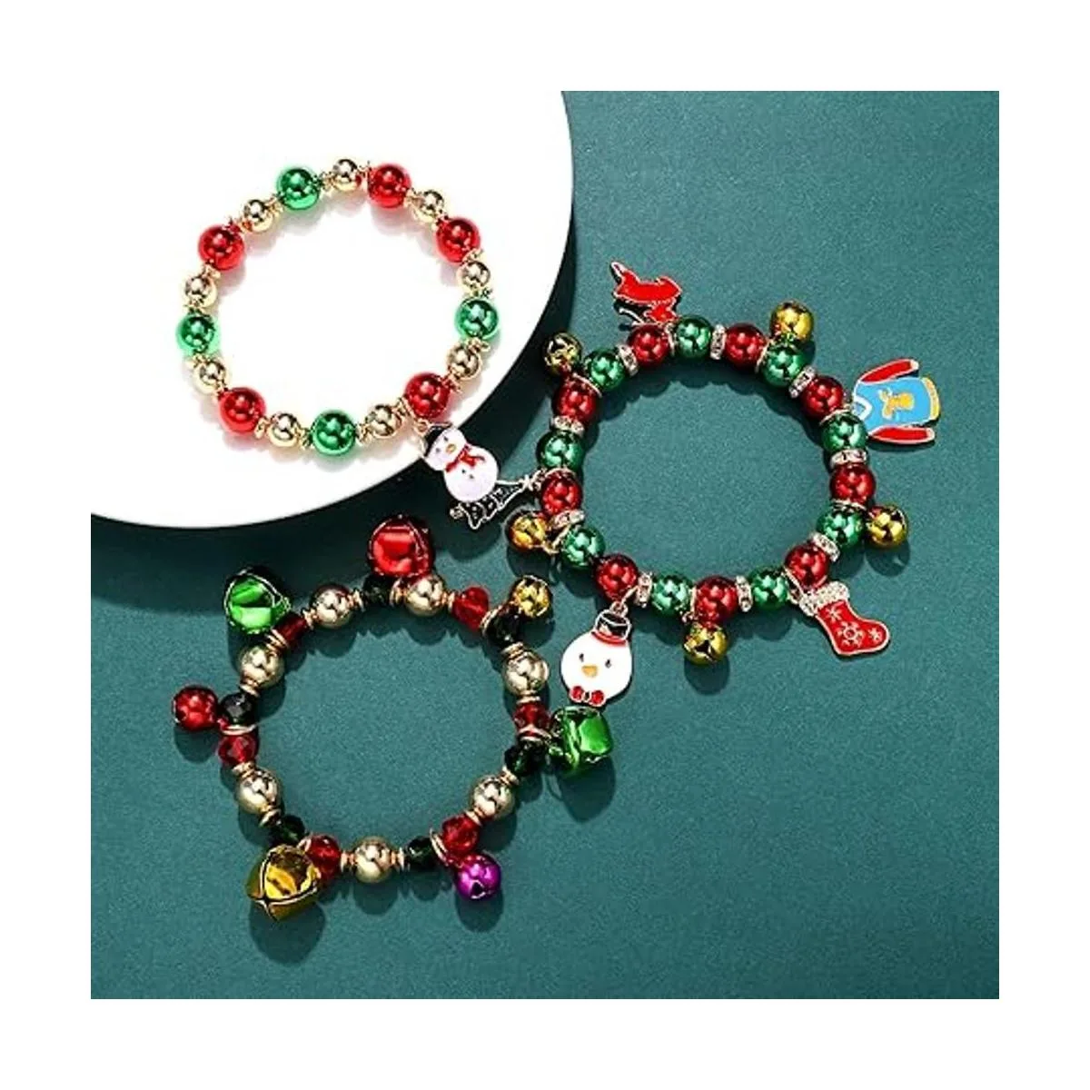 700 cuentas de Navidad para hacer joyas cuentas rojas y_6