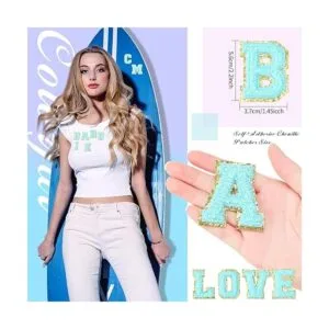 WILLBOND Parches de letras de felpilla autoadhesivos con_2